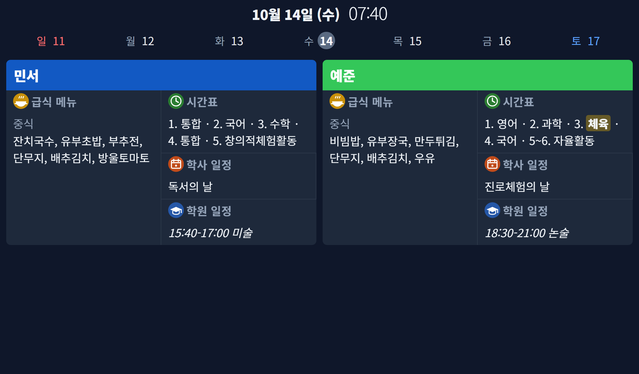 스마트 디스플레이 현황 화면